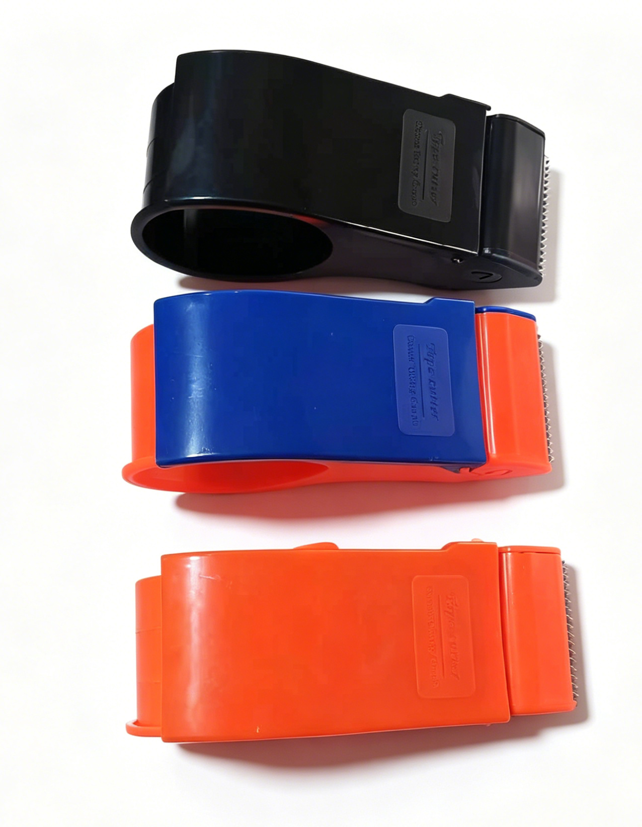 Premium Plastic Packing Tape Dispenser Heavy Duty Handheld Carton Sealer Black Orange Blu